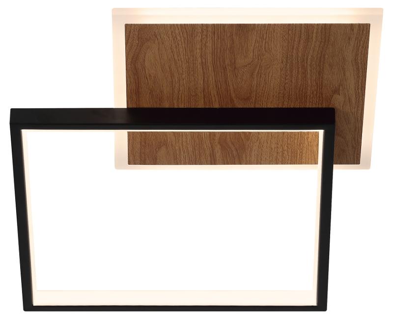 Светильник потолочный светодиодный  Модерн Ferre CLL-1-60-RC BK+Wood с ДУ 60W 3000-6500К черный/дерево | Б0069758 | ЭРА — миниатюра 1