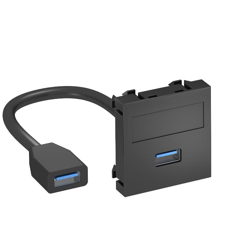 Мультимедийная рамка USB 3.0 A-A Modul45 (черный) (MTG-U3A F SWGR1) | 6104925 | OBO Bettermann — OBO Bettermann