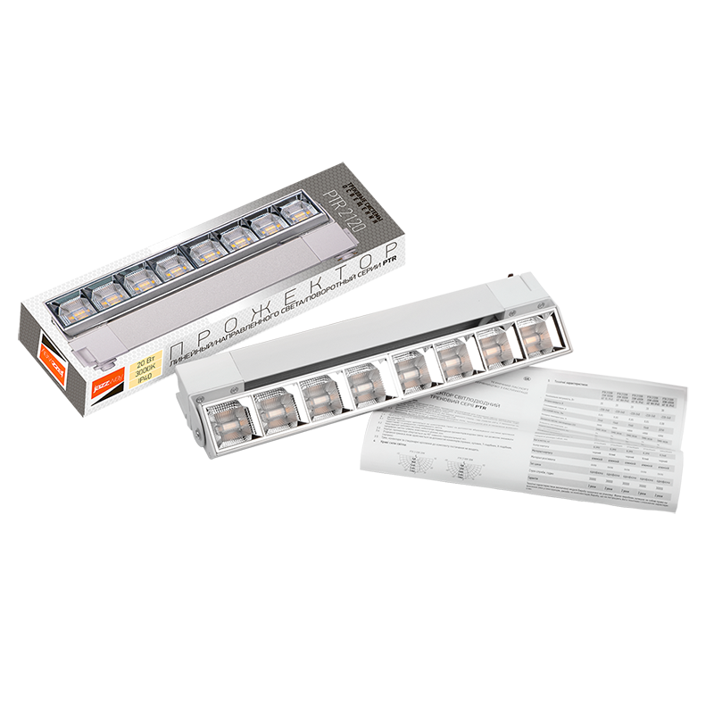 Светильник светодиодный трековый однофазный PTR 2120R 20w 3000K 60° WH (белый) 270мм IP40 | .5035331 | JAZZWAY — миниатюра 2