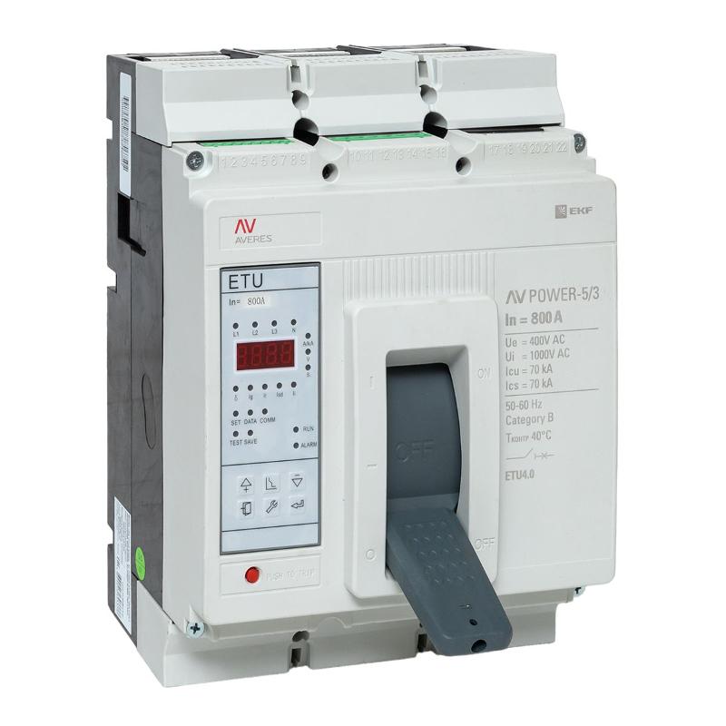 Выключатель автоматический AV POWER-5/3 800А 70kA ETU4.0 AVERES | mccb-53-800M-4.0-av | EKF — EKF