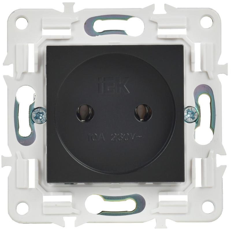 SKANDY Розетка без заземления без защитных шторок 10А SK-R02Bl черный | SK-R10-10-K02 | IEK — миниатюра 2