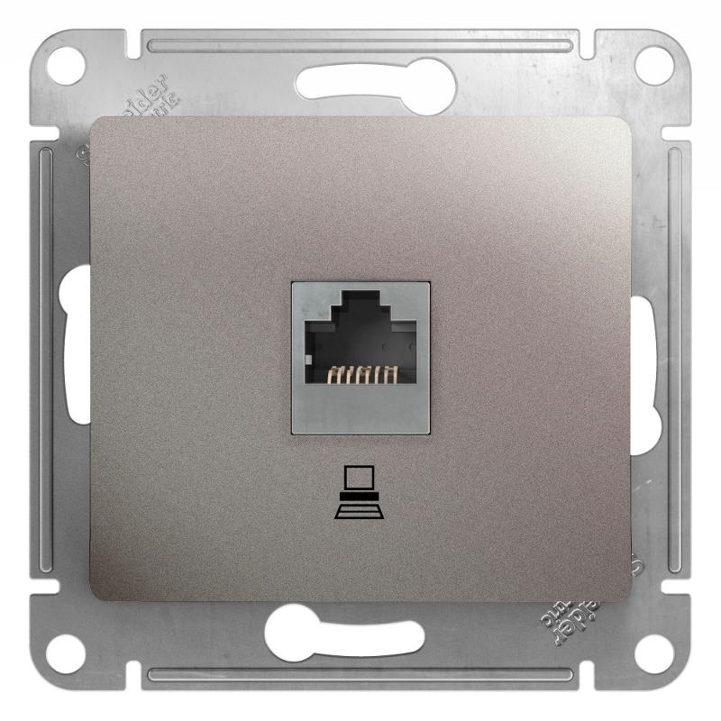 Glossa Платина Розетка компьютерная RJ45 кат.5E | GSL001281K | SE — Systeme Electric