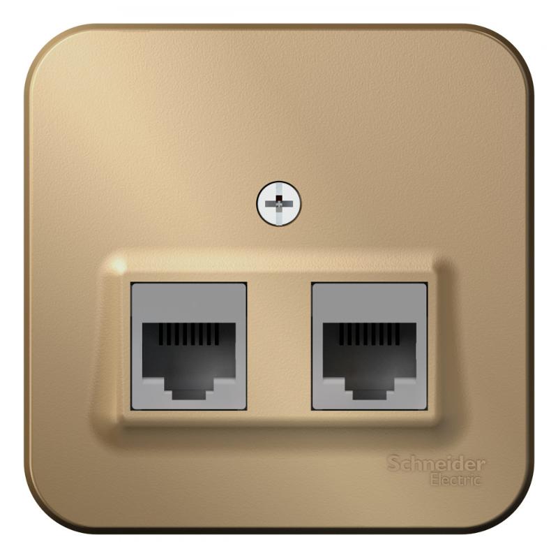 Blanca Титан О/У с изолирующей пластиной Титан Розетка 2-ая компьютерная RJ45, кат.5E, | BLNIA045454 | SE — миниатюра 2