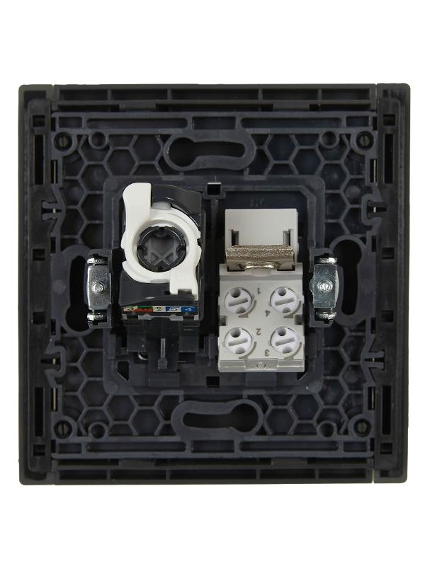 FORTE&PIANO Розетка двойная RJ11+RJ45 кат.5E FP335 серый | FP-KT20-O-1-K03 | IEK — миниатюра 3