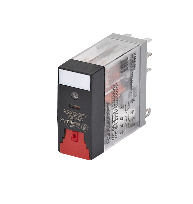 Реле 8A 2CO 230VAC тест кнопка LED | RSXG22P7 | SE — Systeme Electric