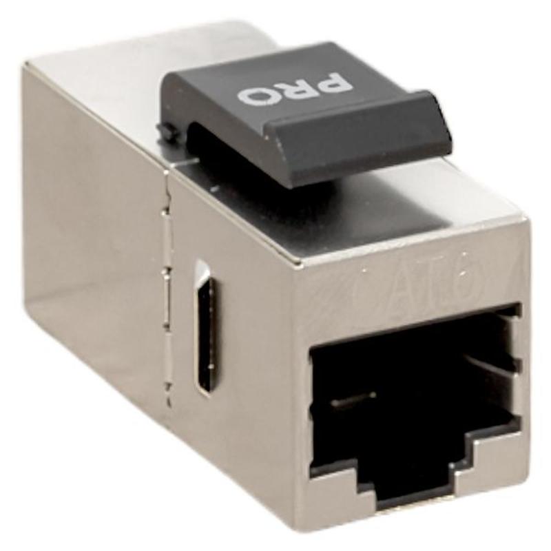 Адаптер проходной TERACOM PRO Cat.6 экранированный RJ45-RJ45 тип Keystone | TRP-INLC-KSTN-6FTP | EKF — EKF