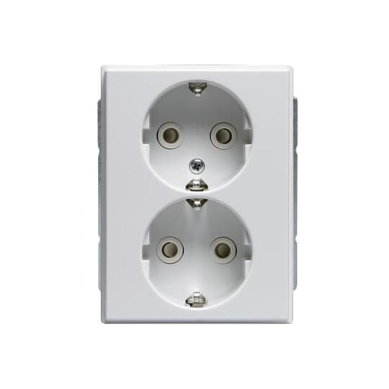 Розетка Double Shuko 16А 230В Impressivo, белый | 302EUC-84  | 2TKA00000431 | ABB — ABB