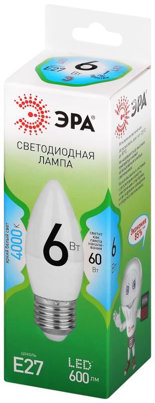 Лампа светодиодная  GREEN LINE LED B35-6W-840-E27 GL E27 6 Вт свеча яркий белый свет | Б0067132 | ЭРА — миниатюра 5