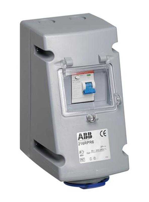 Розетка с УЗО 232RPR6, 32А, 2Р+Е, IP44, 6ч | 2CMA168283R1000 | ABB — ABB