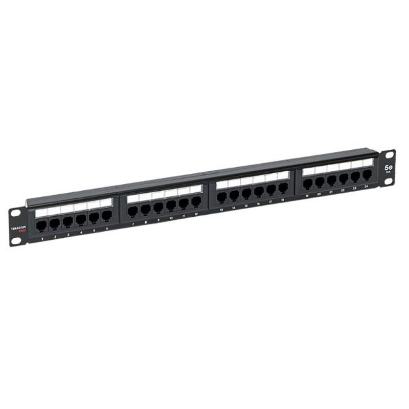 Патч-панель TERACOM PRO 19' Cat.5E 1U неэкранир. UTP 24 порта RJ-45 Dual IDC с органайзером | TRP-PPNL-5EUTP-C1U24 | EKF — EKF