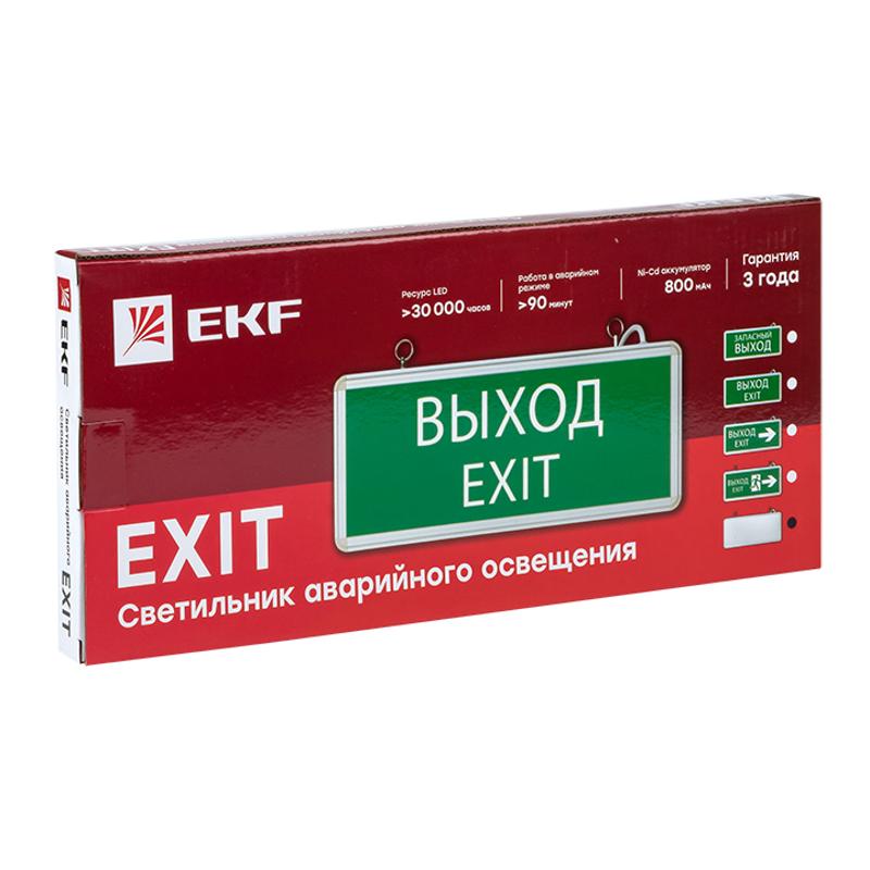 Светильник аварийного освещения EXIT-100 одностор. без пиктограммы LED | EXIT-SS-100-LED | EKF — миниатюра 2