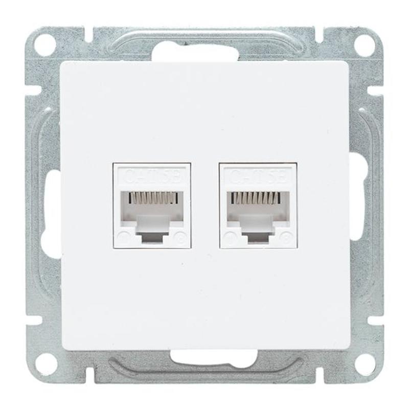 Механизм розетки RJ45 - 2шт, (cat5), белый Эпика EKF | UP1-SOW-2RJ45-5 | EKF — миниатюра 8