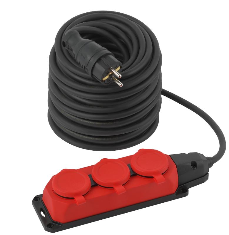 Удлинитель силовой UK-3e-3x1,5-40m-IP44(KG) с заземлением 3 розетки каучук 40м КГ 3х1,5мм2 IP44 | Б0057583 | ЭРА — ЭРА (Энергия света)