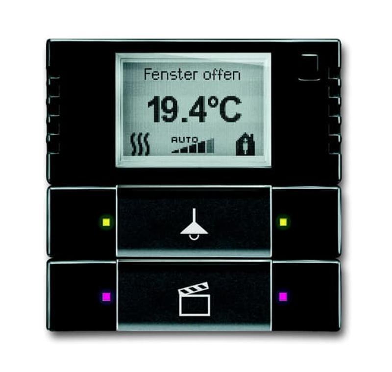 6128/28-81-500 Терморегулятор KNX с дисплеем и сенсором, 2/4-клавишный, антрацит | 6134-0-0331 | 2CKA006134A0331 | ABB — ABB