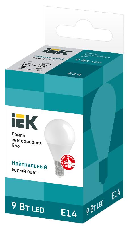Лампа светодиодная LED 9Вт 230В 4000К E14 шар | LLE-G45-9-230-40-E14 | IEK — миниатюра 3