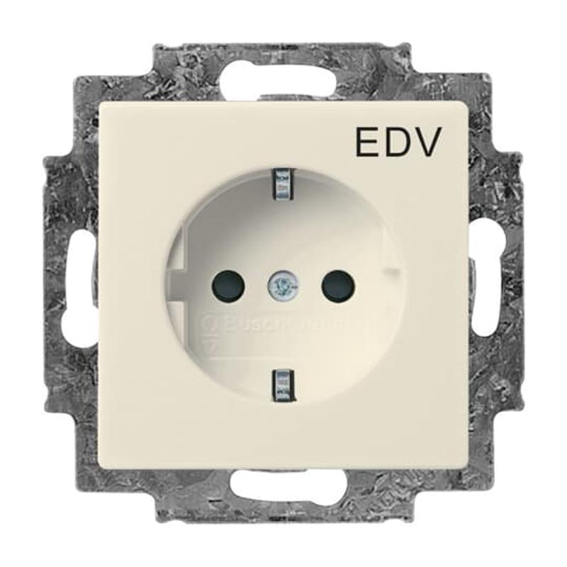 Розетка SCHUKO 16А 250В c шторками, с маркировкой ""EDV"", Future/Axcent/Carat/Династия, слоновая кость" | 2CKA002013A5267 | ABB — ABB