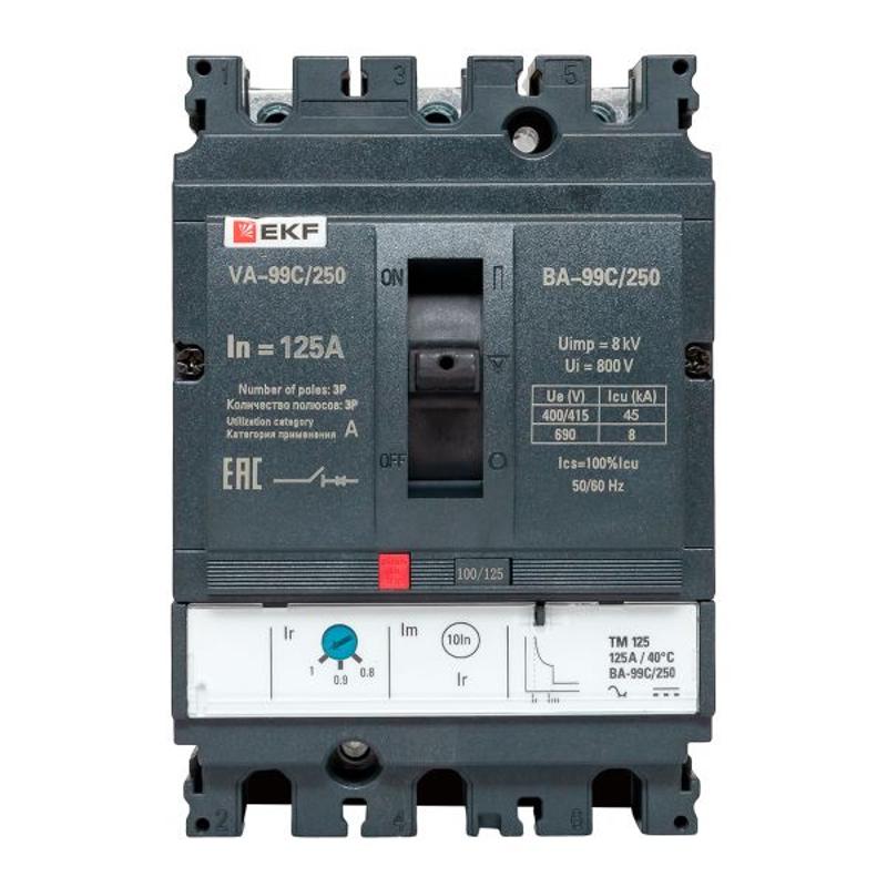 Выключатель автоматический ВА-99C 250/125А 3P 45кА EKF PROxima | mccb99C-250-125 | EKF — миниатюра 12