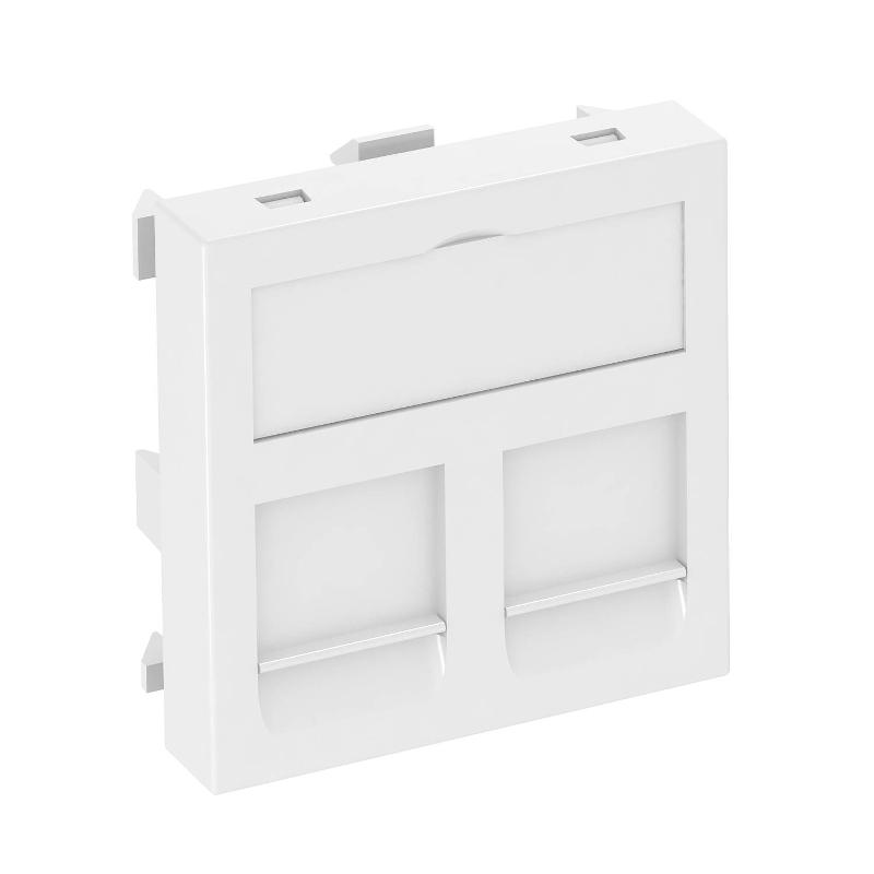 Корпус компьютерной розетки Modul45 тип OBO (прямой) 45x45 мм (белый) (DTG-2RM RW1) | 6119292 | OBO Bettermann — OBO Bettermann