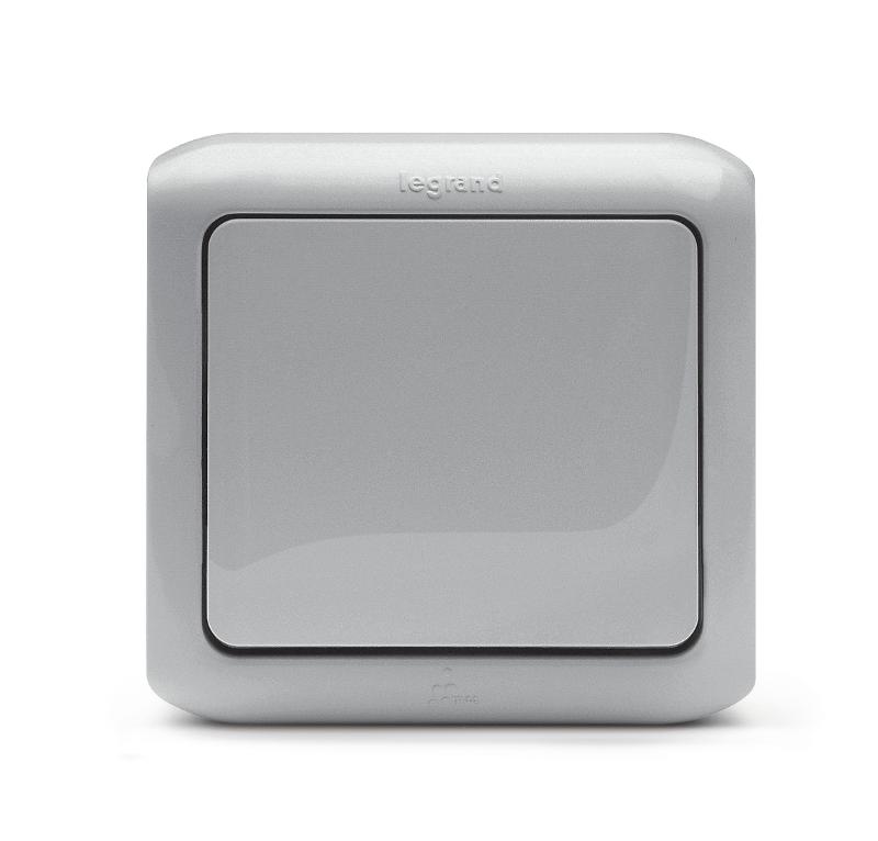 Quteo Серый Переключатель 1-клавишный IP44 10А — миниатюра 2