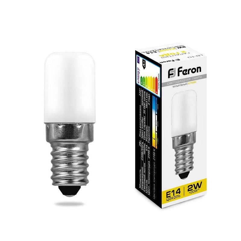 Лампа светодиодная LB-10 (2W) 230V E14 2700K для холодильника | 25295 | FERON — Feron