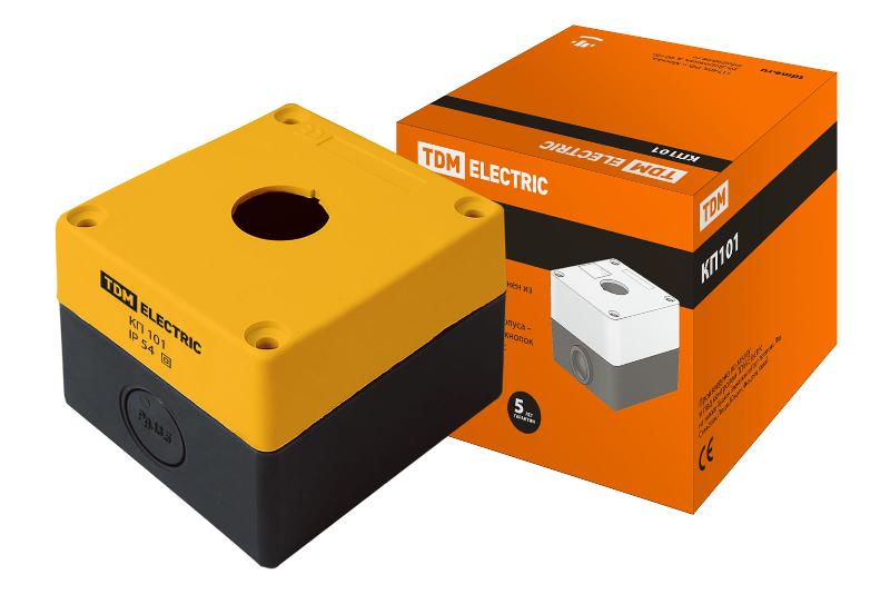 Корпус КП101 для кнопок 1место желтый  | SQ0705-0006 | TDM — TDM ELECTRIC
