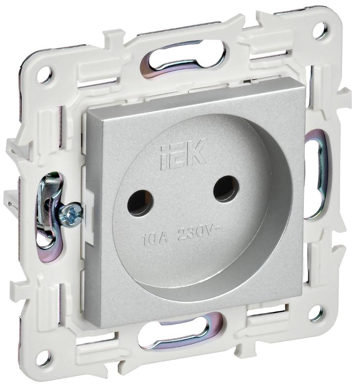SKANDY Розетка без з/к/ш 10А SK-R02S серебряный | SK-R10-10-K23 | IEK — IEK (ИЭК)