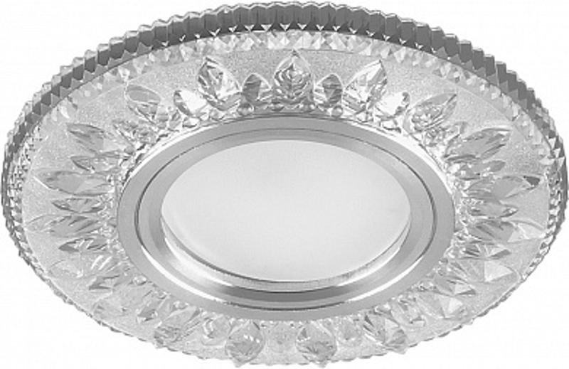 Светильник точечный встраиваемый под лампу, с LED подсветкой CD903 15LED*2835 SMD 4000K, MR16 50W G5.3, белый, хром | 28846 | FERON — миниатюра 1