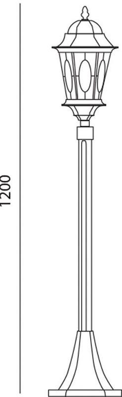 Светильник садово-парковый PL155 столб шестигранный 60W E27 230V, черное золото | 11323 | Feron — миниатюра 2