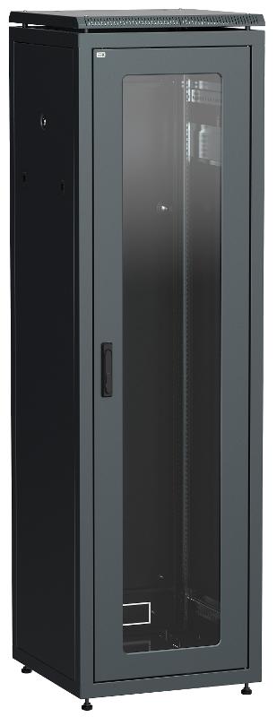 Шкаф сетевой 19" LINEA N 33U 600х800 мм стеклянная передняя дверь черный | LN05-33U68-G | ITK — ITK