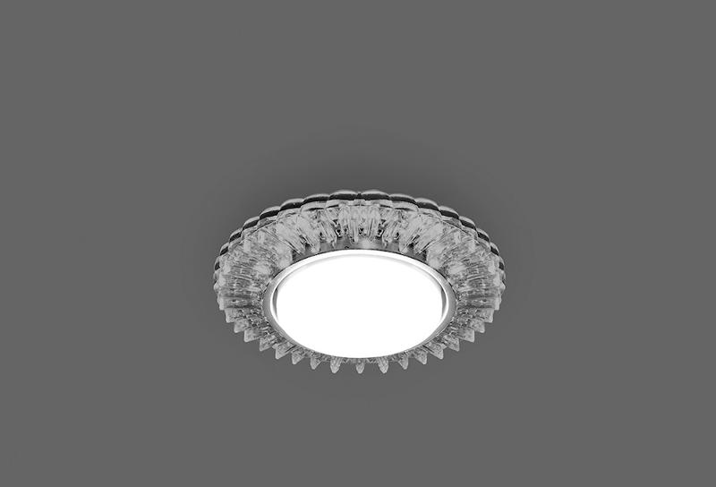 Светильник потолочный встраиваемый под лампу GX53 CD4025 20LED*2835 SMD 4000K, 15W GX53, без лампы, прозрачный, хром | 29539 | FERON — миниатюра 3