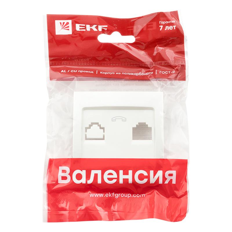 Валенсия лицевая панель розетки Phone 1-местная жемчуг EKF PROxima |  EST01-L-034-50 |  EKF — миниатюра 3
