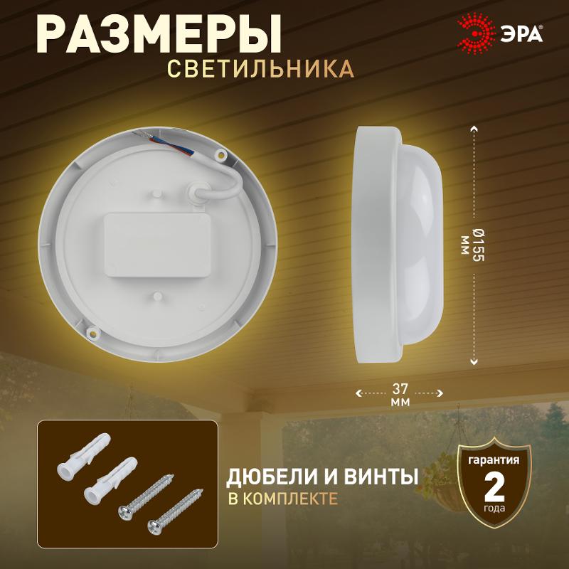 Светильник светодиодный пылевлагозащищенный для ЖКХ SPB-201-2-40К-012 12Вт 1140Лм 4000К IP65 опт-ак ДД | Б0047636 | Эра — миниатюра 5