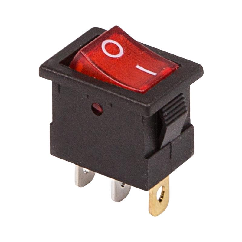 Выключатель клавишный 12V 15А (3с) ON-OFF красный с подсветкой Mini | 36-2170 | REXANT — REXANT