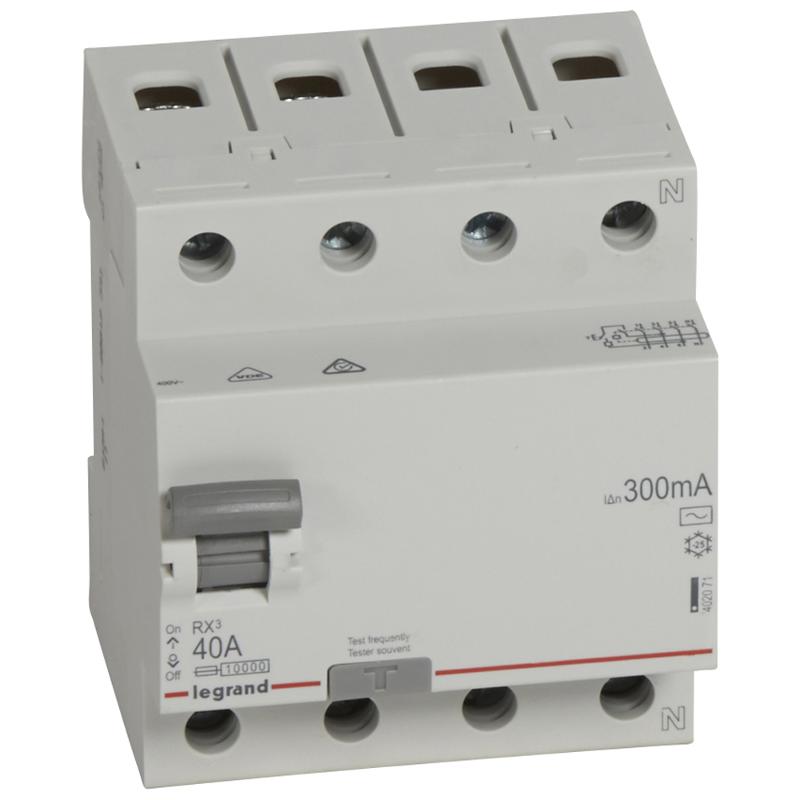 Выключатель дифференциальный (УЗО) RX3 4п 40А 300мА тип AC | 402071 | Legrand — Legrand