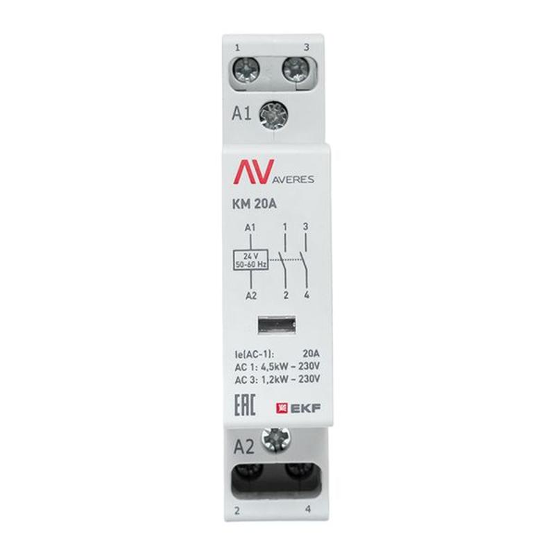 Контактор модульный КМ 20А 2NО 24VAC (1 мод.) AVERES | km-av-1-20-20-24V | EKF — миниатюра 3