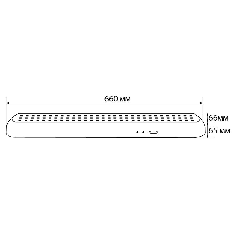 Светильник аварийного освещения аккумуляторный EL17 90 LED AC/DC Li-ION батарея, белый 660*66*65 мм | 12898 | FERON — миниатюра 6
