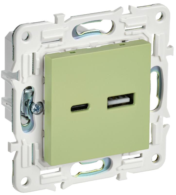 SKANDY Розетка USB A+C 3,1А SK-R14M мятный | SK-U22-D31-K06 | IEK — IEK (ИЭК)
