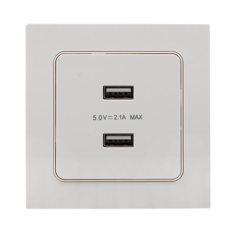 Стокгольм Механизм Розетки USB 2-местной 2,1А белый PROxima | EYR16-028-10-2USB | EKF — миниатюра 8