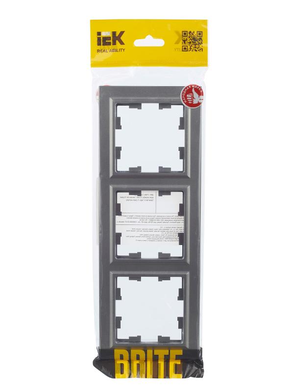 BRITE Рамка 3-ая РУ-3-БрС сталь | BR-M32-K46 | IEK — миниатюра 9
