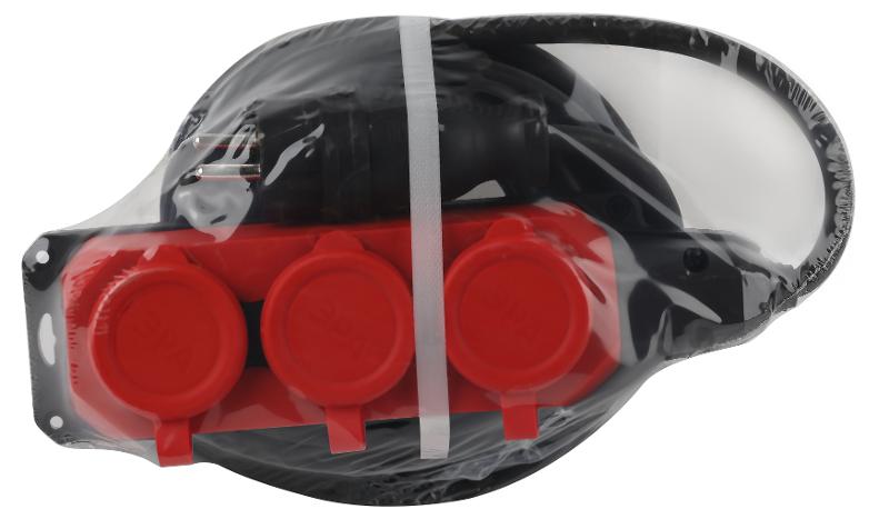 Удлинитель силовой UK-3e-3x1,5-5m-IP44(KG) с заземлением 3 розетки каучук 5м КГ 3х1,5мм2 IP44 | Б0057579 | ЭРА — миниатюра 2