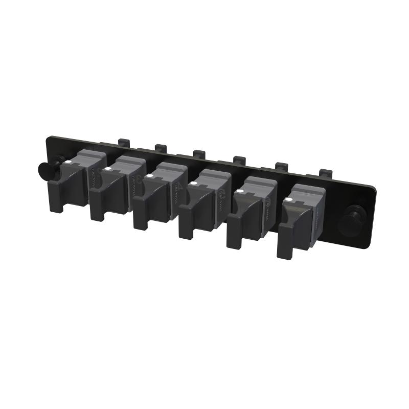 Адаптерная планка с установленными 6xMTP адаптерами (aligned key)(цвет адаптера - серый), OM4, 1/2 HU | RNAP6MHU4 | DKC — DKC (ДКС)