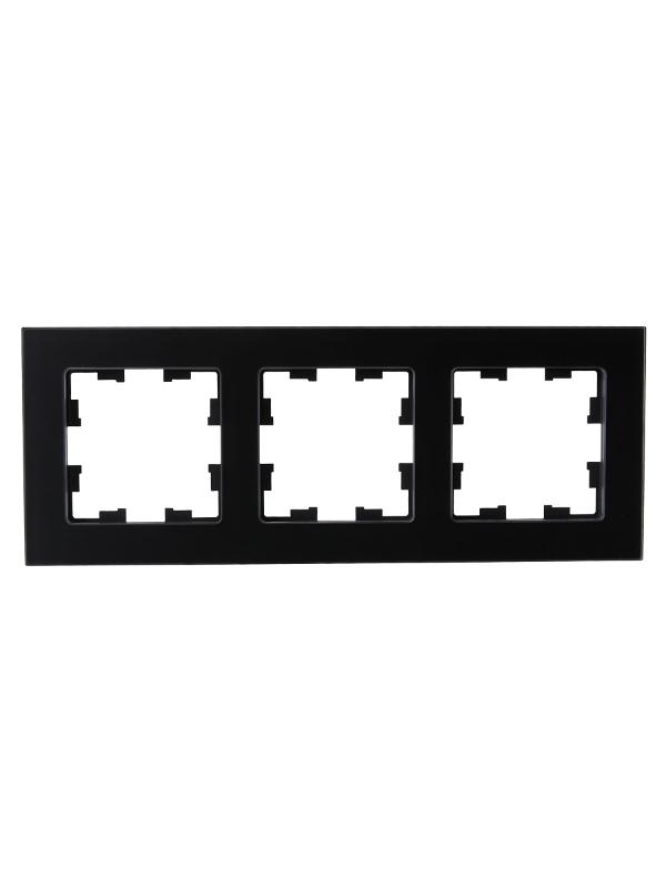 BRITE Рамка 3-ая РУ-3-2-Бр стекло черный матовый | BR-M32-G-31-K02 | IEK — миниатюра 2