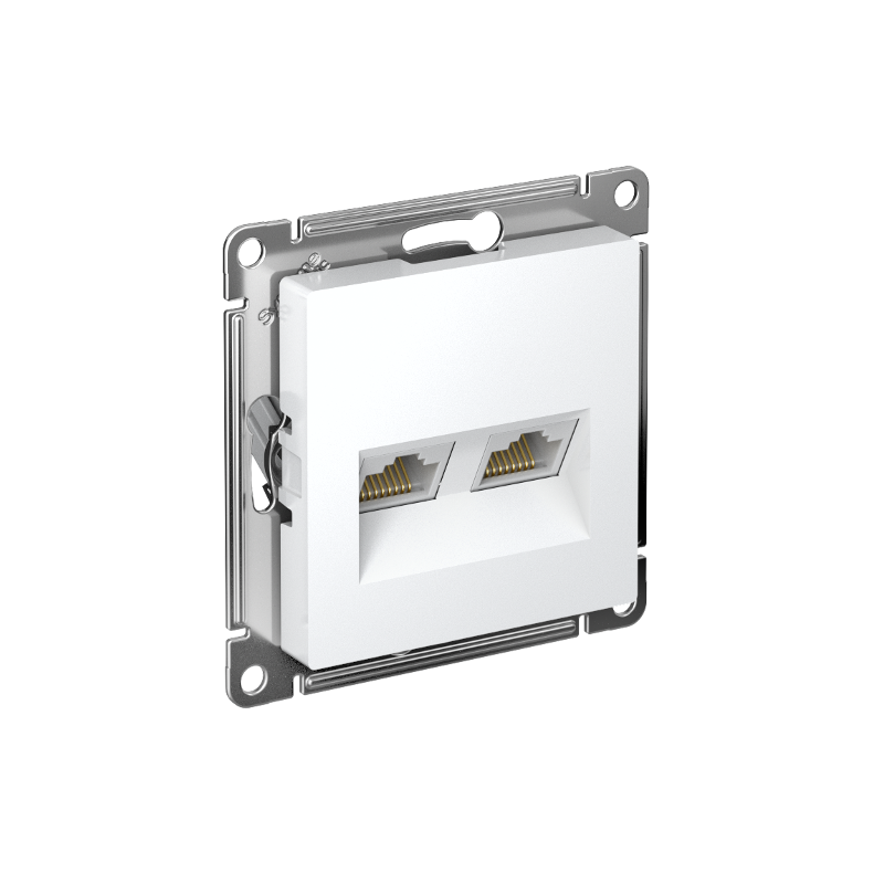 AtlasDesign Белый Розетка 2-ая компьютерная RJ45+RJ45, кат.5E, механизм | ATN000185 | SE — Systeme Electric