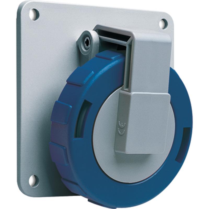 Розетка панельная с угловым фланцем 216RAU6W, 16A, 2P+E, IP67, 6ч | 2CMA166996R1000 | ABB — ABB