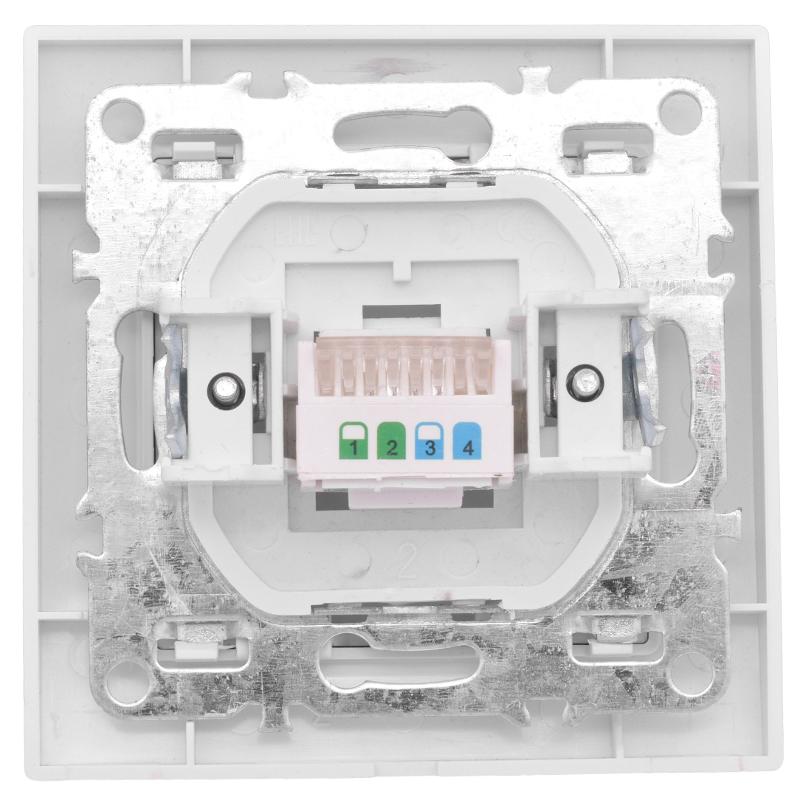 Минск Розетка RJ-45 1-местная СП белая EKF Basic | ERK01-035-10 | EKF — миниатюра 10
