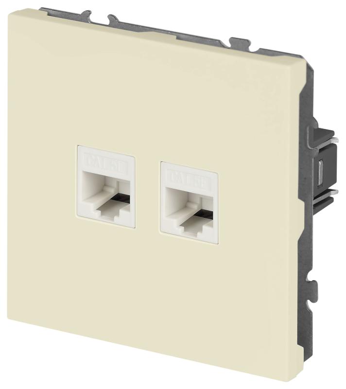 Розетка Galaxy 15-3108-02 информационная двойная 2XRJ45 IP20 слоновая кость | Б0070758 | ЭРА — миниатюра 3