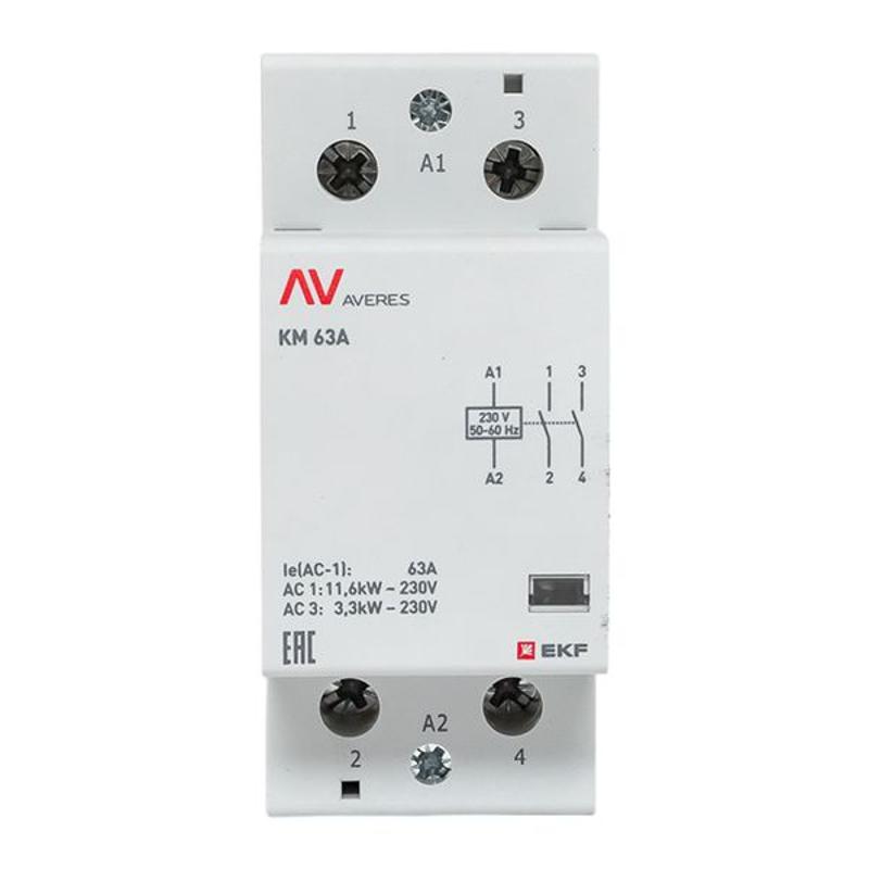 Контактор модульный КМ 63А 2NО 230VAC (2 мод.) AVERES | km-av-2-63-20-230V | EKF — миниатюра 3