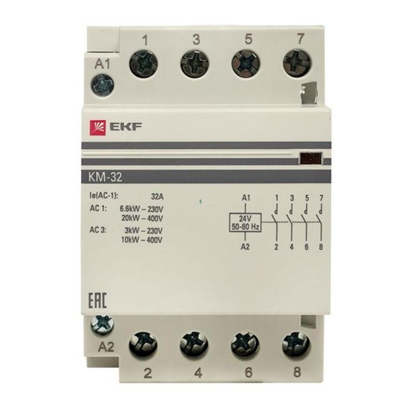 Контактор модульный КМ 32А 4NО (3 мод.) 24В АС PROxima | km-3-32-40-24v | EKF — миниатюра 8