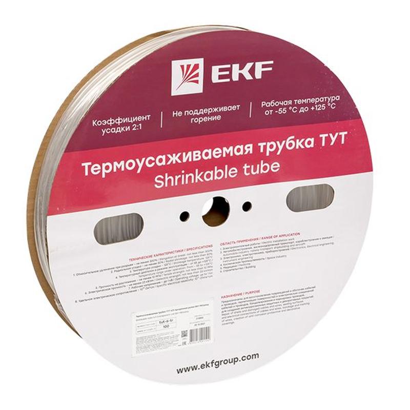 Термоусаживаемая трубка ТУТ 6/3 прозрачная рулон PROxima | tut-6-tr | EKF — миниатюра 1