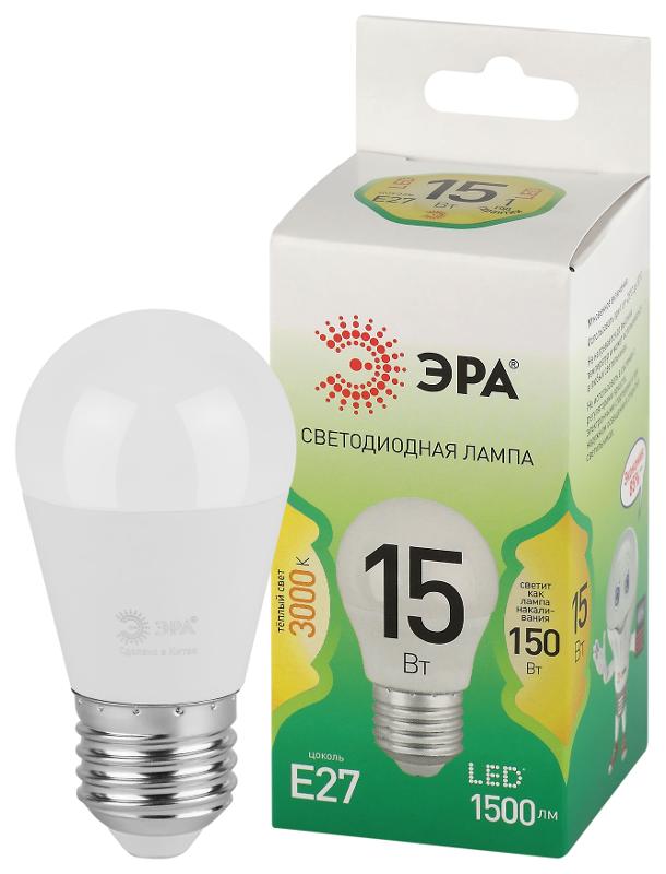 Лампа светодиодная  GREEN LINE LED P45-15W-830-E27 GL E27 15 Вт шар теплый свет | Б0067038 | ЭРА — ЭРА (Энергия света)